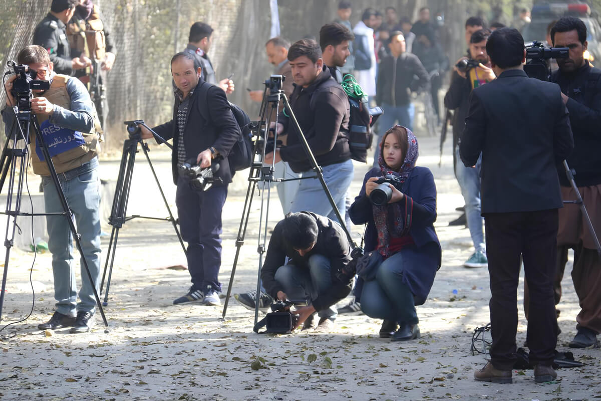 A group of Afghan journalists